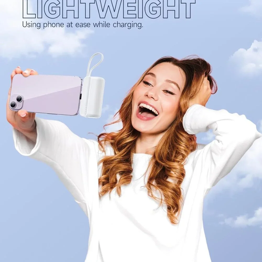 Tiitarn Small Portable Charger, 5000mAh Foldable Power Bank Built in Stand Mini